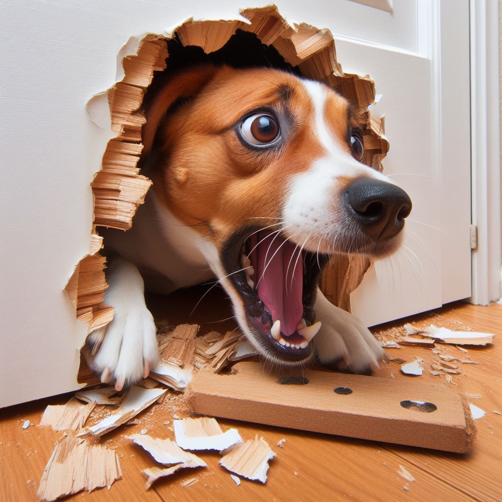 separation anxiety dog chew through door excessive barking